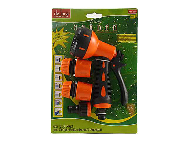 PISTOLA PROFES.7 FUNZ.+ 3 RACCORDI SET 4PZ 22389 PISTOLA PROFES.7 FUNZ.+ 3 RACCORDI SET 4PZ 22389