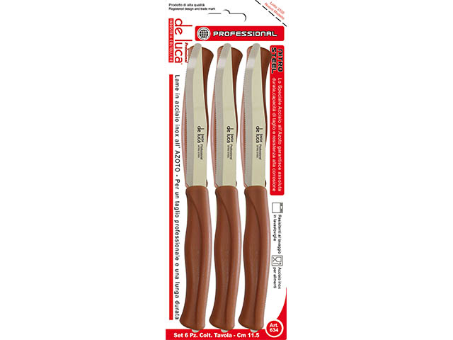 COLTELLI 6pz MARRONI 634-M COLTELLI 6pz MARRONI 634-M