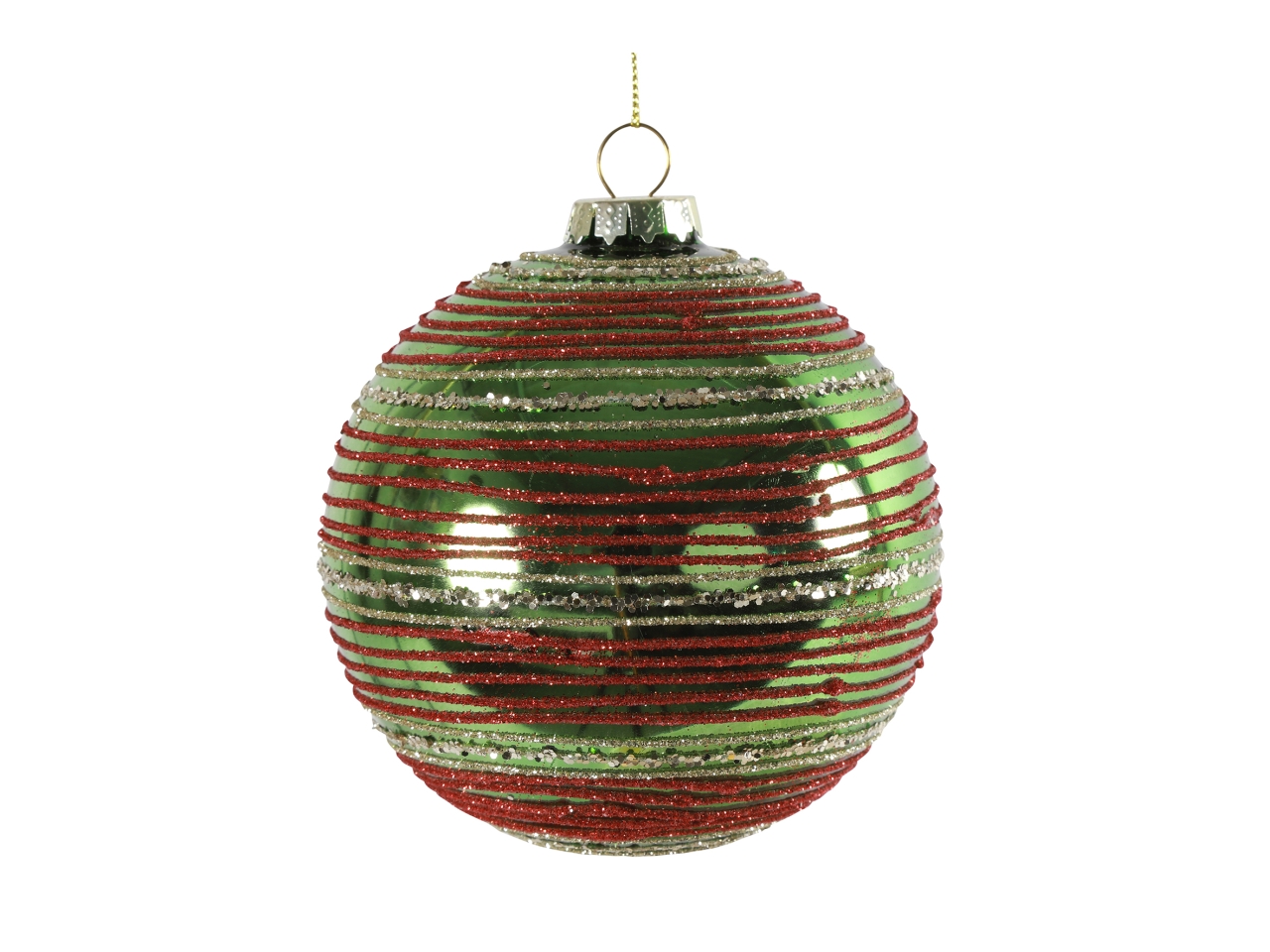 PALLA 10CM VERDE/ROSSA/ARGENTO 789137
