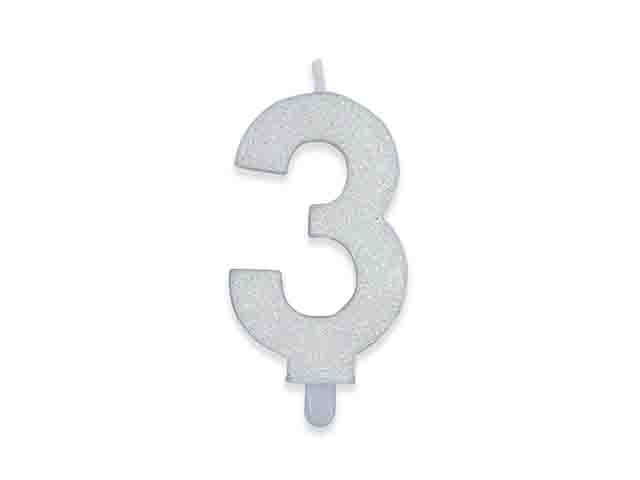 CANDELINA NUMERALE GLITTER N3 73873