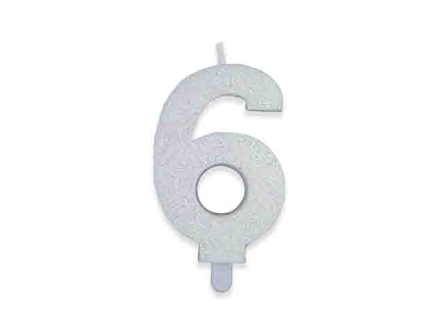 CANDELINA NUMERALE GLITTER N6 73876