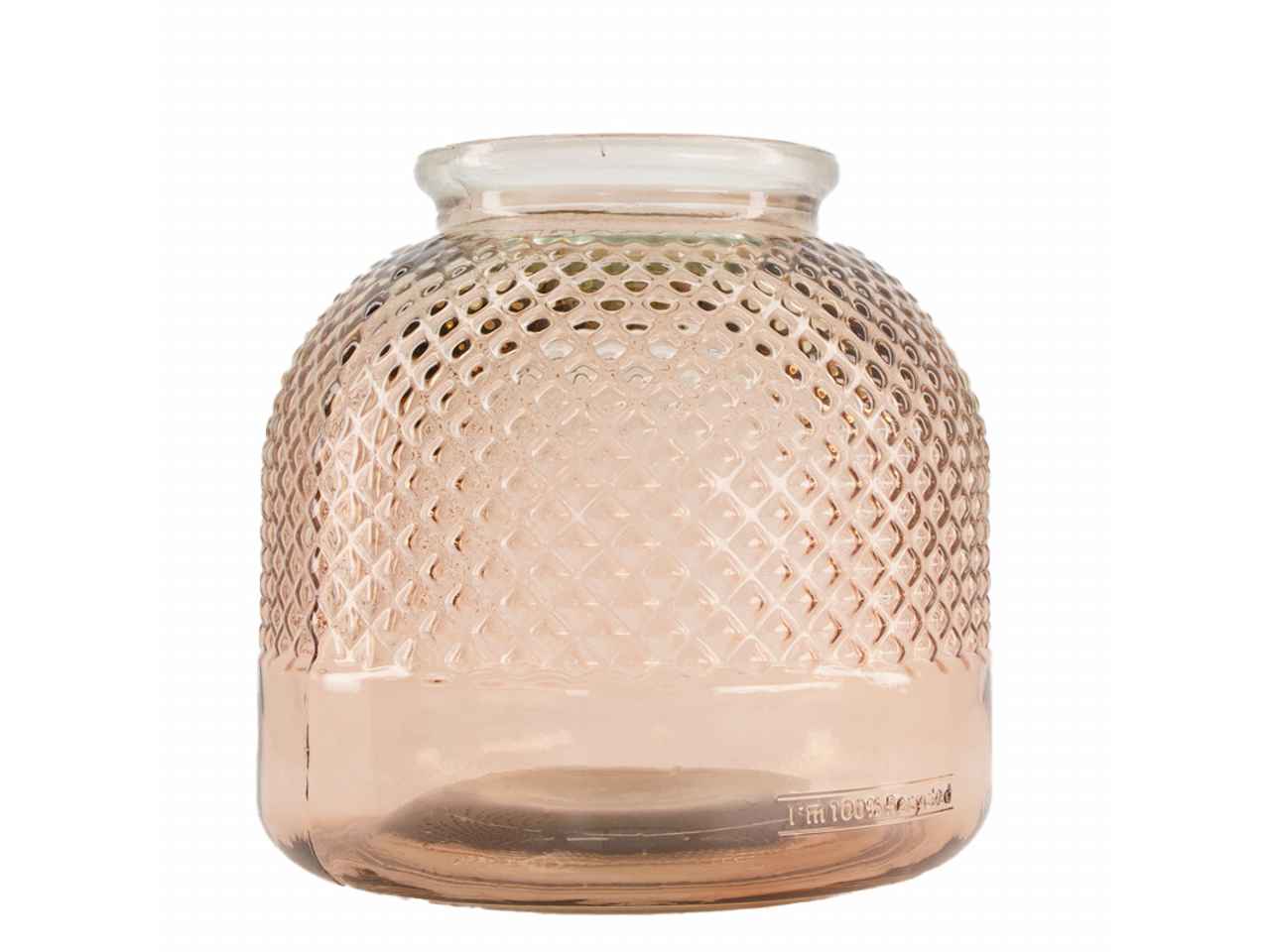 VASO VETRO 24X24CM ROSA 46907-261