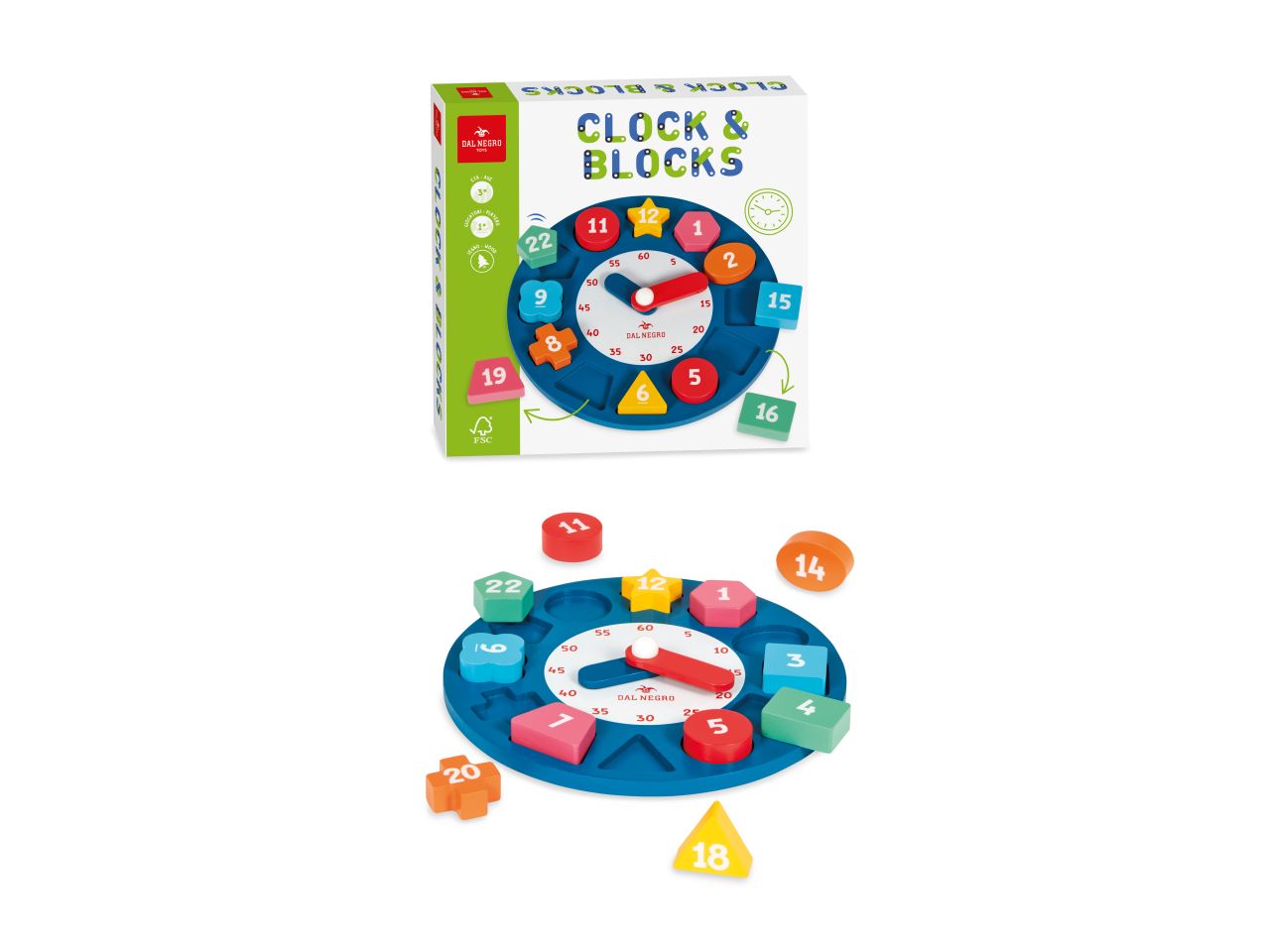 CLOCK AND BLOCKS 54098
