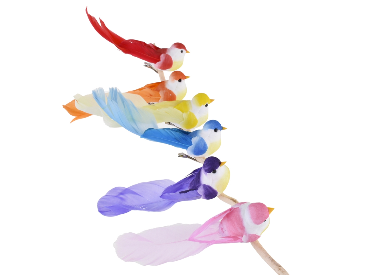 UCCELLO SU CLIP 14CM 12PZ DS 27976