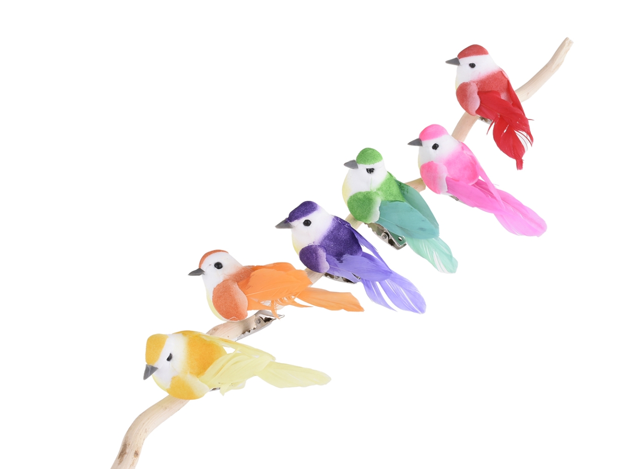 UCCELLO SU CLIP 7CM 12 UCCELLI DS 27975