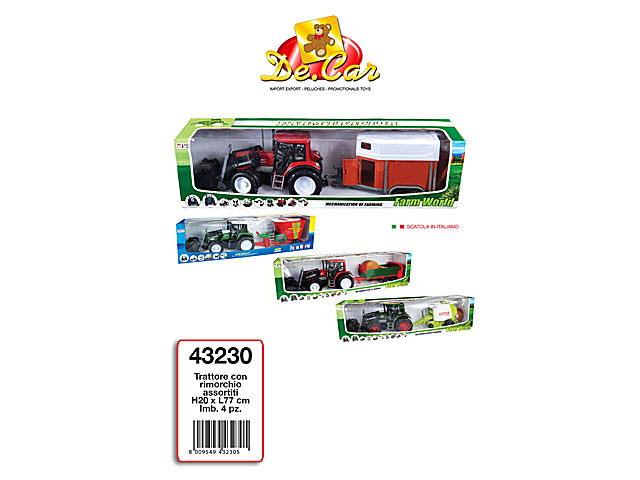 TRATTORE C/RIMORCHIO 77x20cm 43230 TRATTORE C/RIMORCHIO 77x20cm 43230