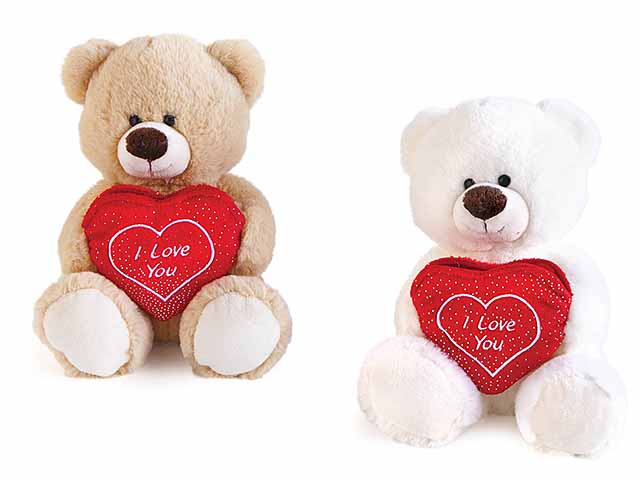 PELUCHE ORSO 20CM C/TASCA CUORE 27696