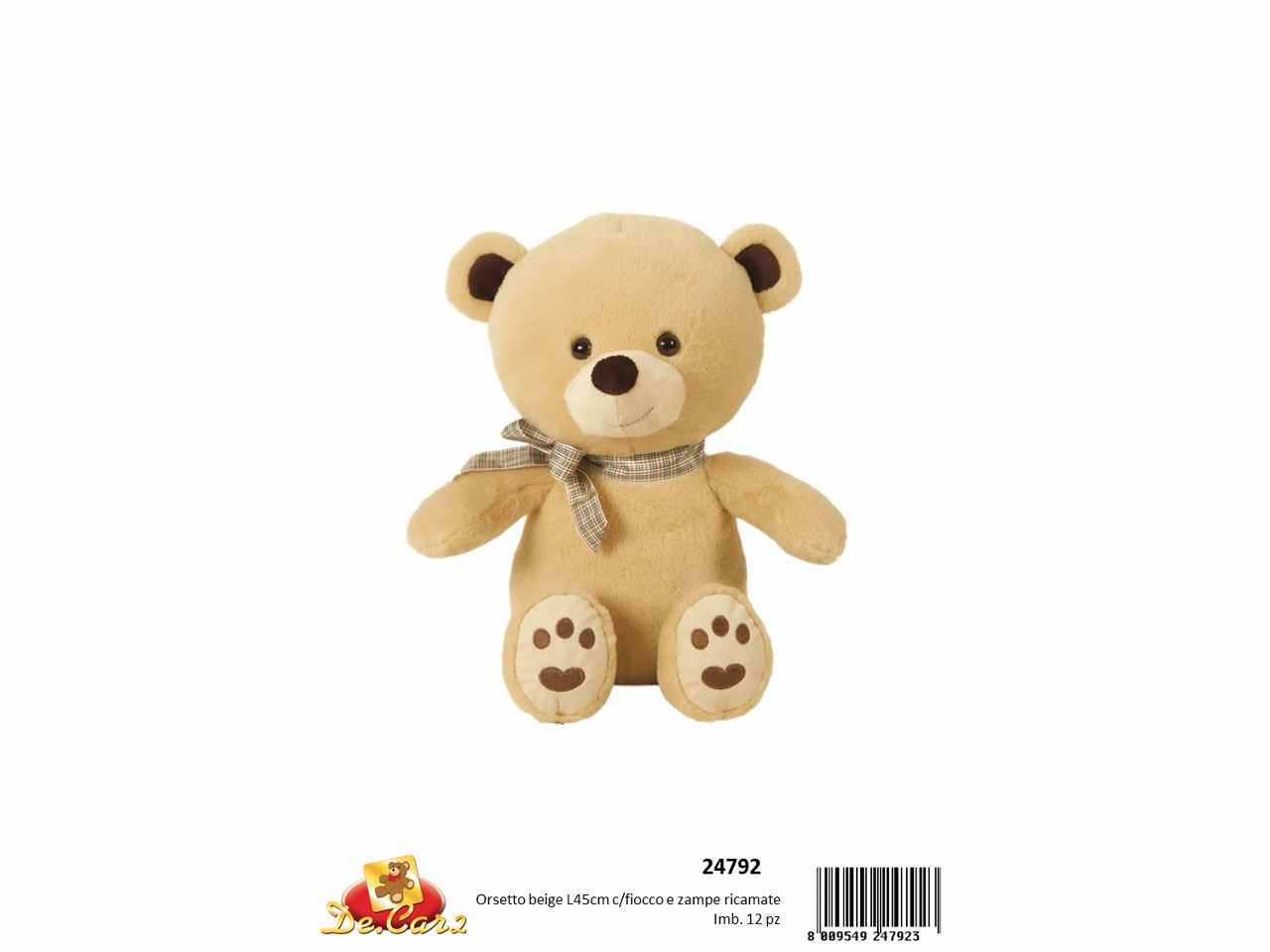 PELUCHE ORSETTO BEIGE 45CM CON FI 24792