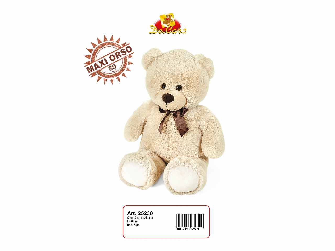 ORSO BEIGE 80CM CON FIOCCO 25230 ORSO BEIGE 80CM CON FIOCCO 25230