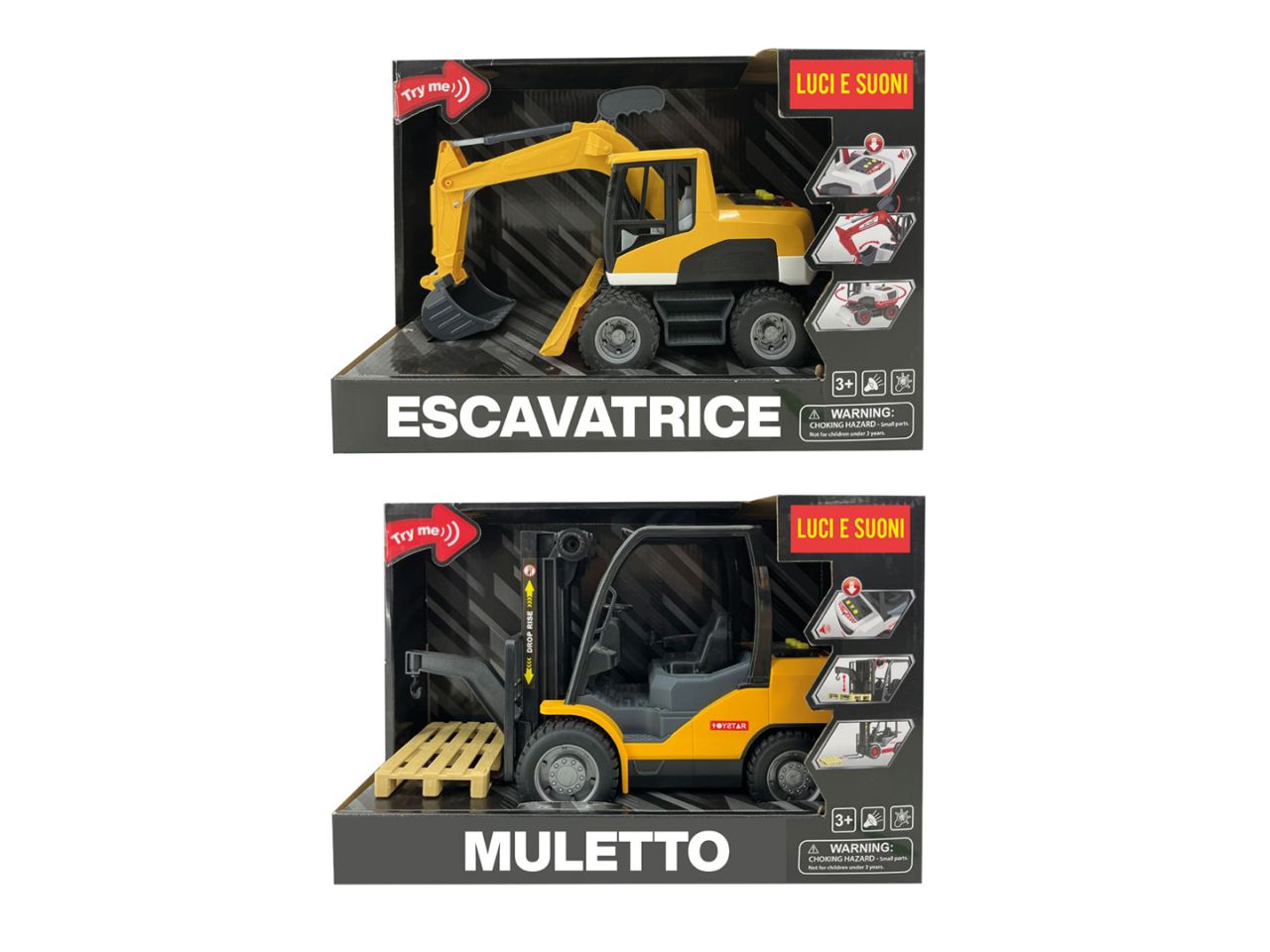 ESCAVATRICE E MULETTO CON LUCI E 37461 ESCAVATRICE E MULETTO CON LUCI E 37461