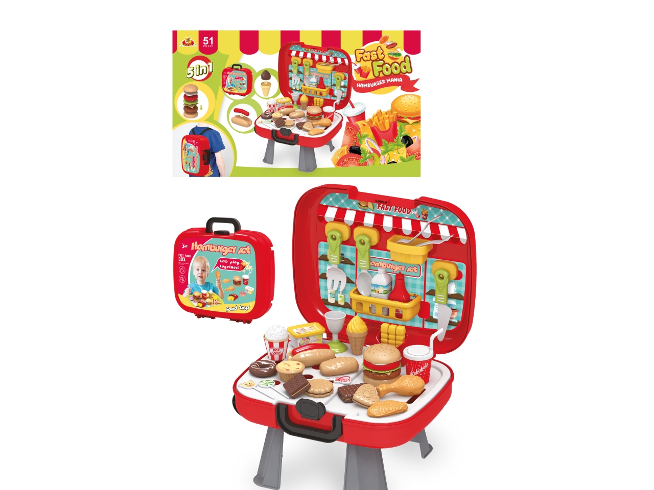 BBQ PLAYSET CON TROLLEY H27X46CM 37346