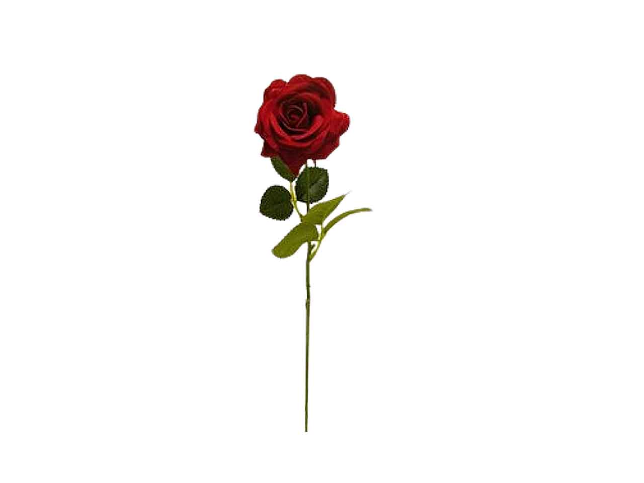 ROSA SINGOLA SPRUZ.42CM ROSSA EFF.VELLUTO DS000043