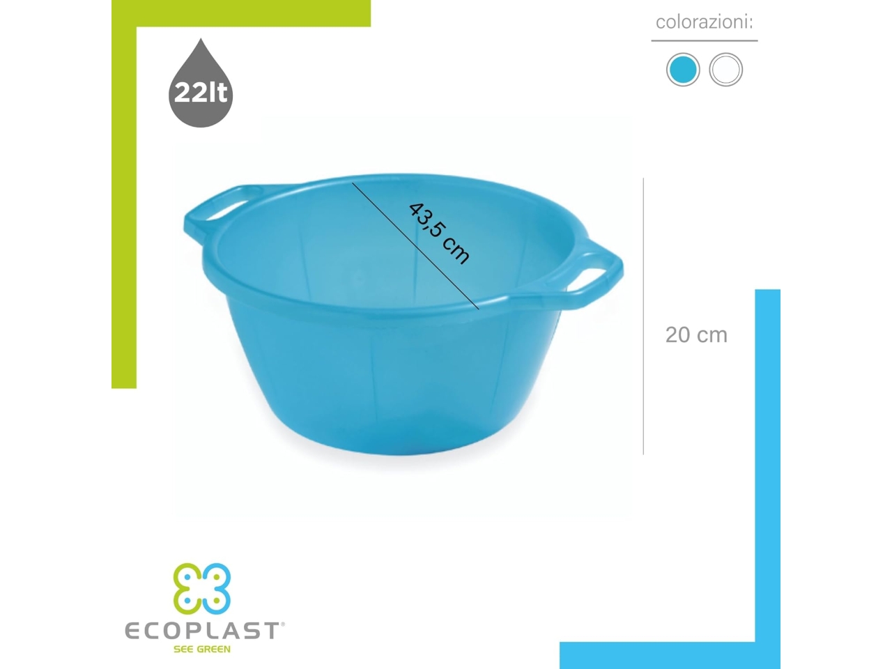 BAGNO TONDO AZZURRO D45 BT45