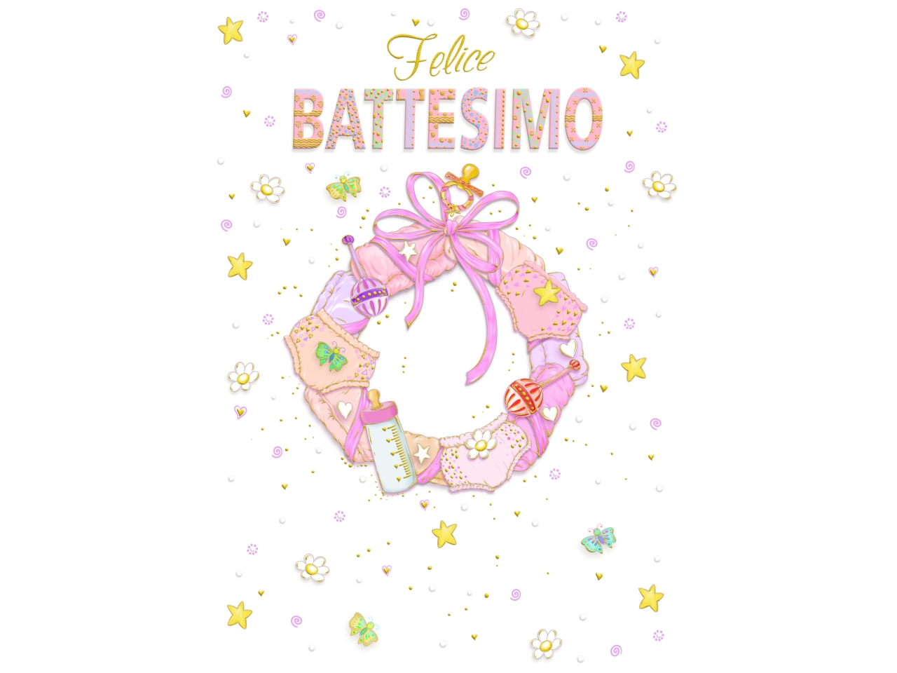 BIGLIETTO BATTESIMO ROSA6PZ FE20107FB/B BIGLIETTO BATTESIMO ROSA6PZ FE20107FB/B