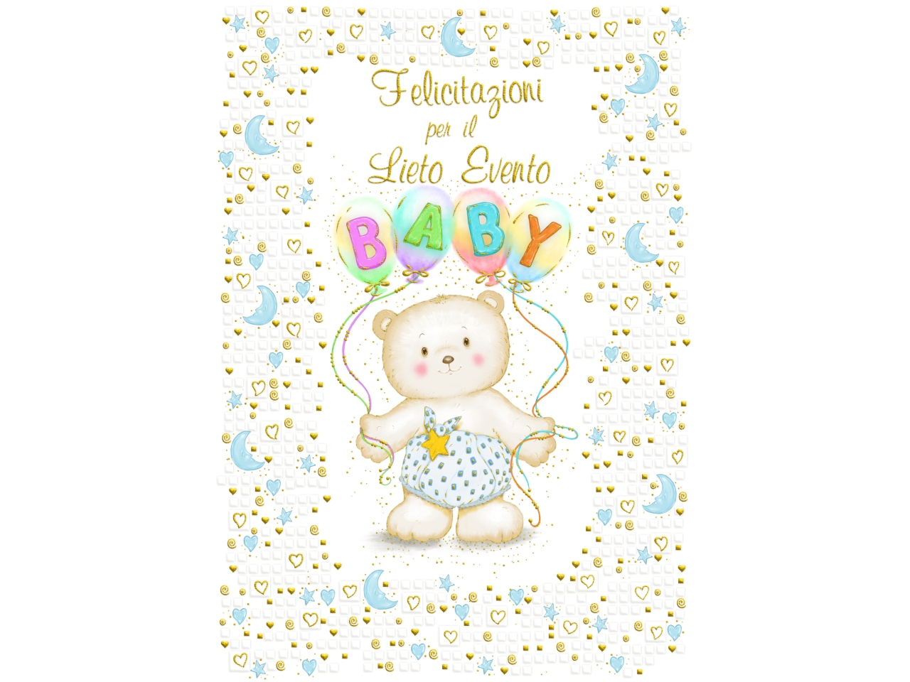 BIGLIETTO ORSETTO AZZUR.6PZ FE20109LE/A