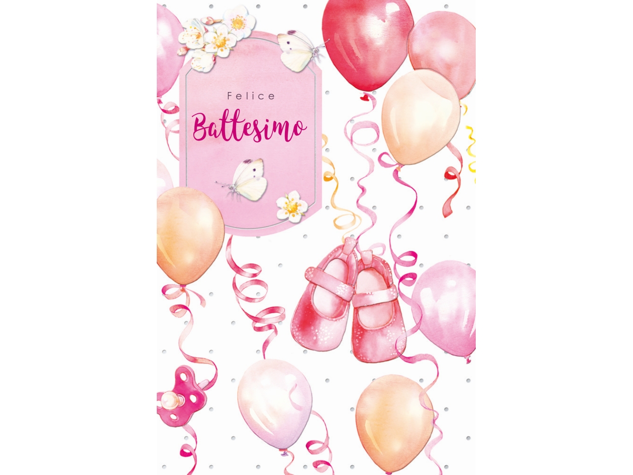 BIGLIETTO BATTESIMO ROSA FE10161FB/B BIGLIETTO BATTESIMO ROSA FE10161FB/B