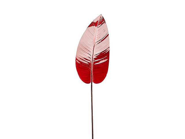 FOGLIA BANANO H97cm GLOSSY ROSSA 683761,4