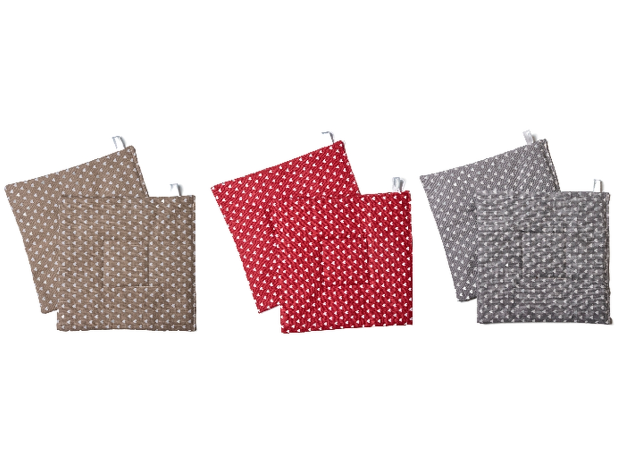 COPPIA DI PRESINE DECORO CUORI BIANCHI