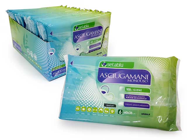 ASCIUGAMANO MONOUSO 60x38cm 6pz 57665