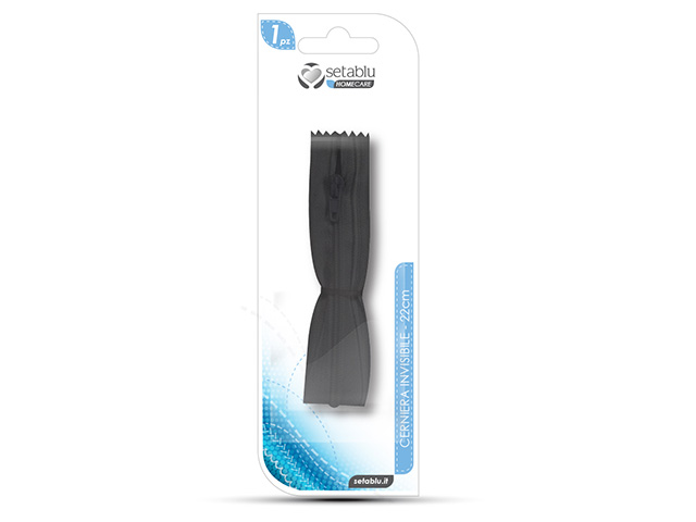 CERNIERA 22cm INVISIBILE NERA 57958