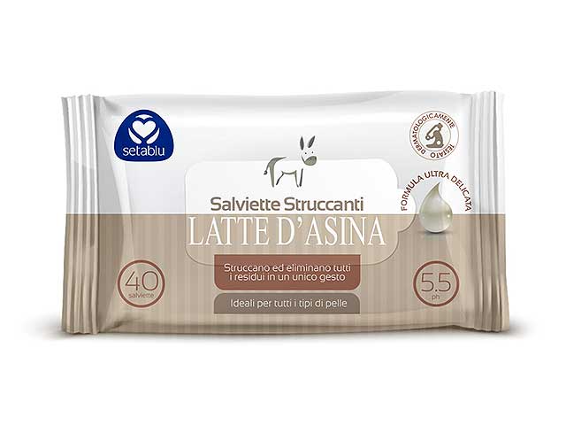 SALVIETTE STRUCCANTI LATTE ASINA 40pz 59523 SALVIETTE STRUCCANTI LATTE ASINA 40pz 59523