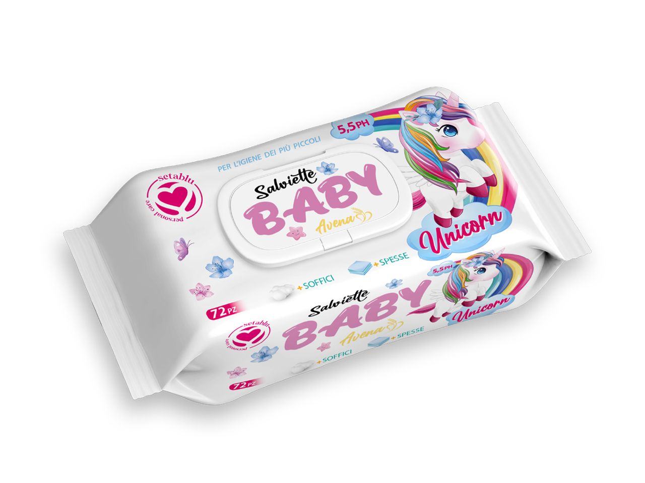 SALVIETTE BABY UNICORNO AVENA 72 40561