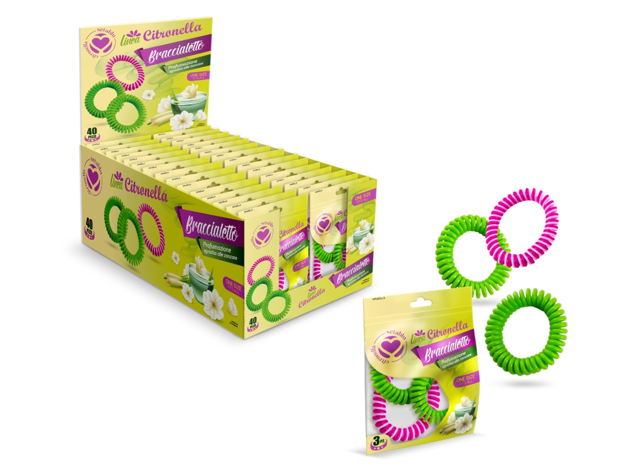BRACCIALE CITRONELLA EVA 3PZ ASS 02379