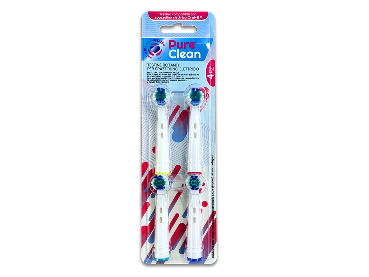 TESTINE SPAZZ.ELET.4PZ PURE CLEAN 40378