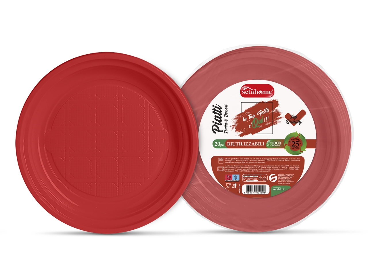 PIATTI DA DOLCE/FRUTTA ROSSI 25PZ $ 02150 PIATTI DA DOLCE/FRUTTA ROSSI 25PZ $ 02150