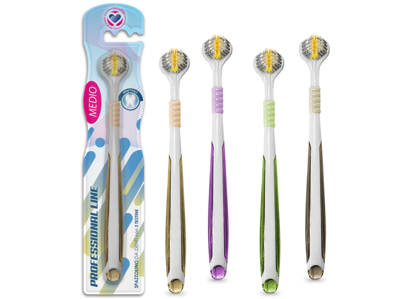 SPAZZOLINO DENTI SETOLE A 3 AREE 02845