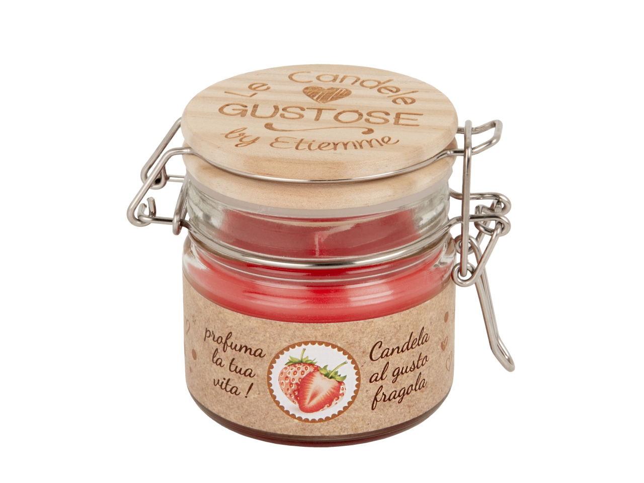 GUSTOSA CANDELA H.7,5CM FRAGOLA 07A194