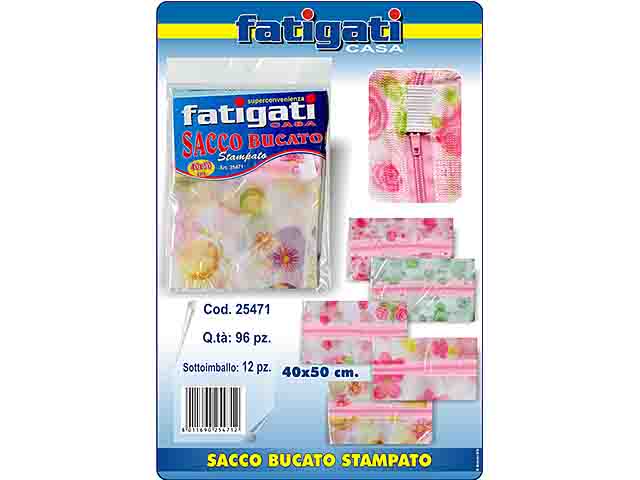 SACCO BUCATO STAMPATO 40X50cm 25471