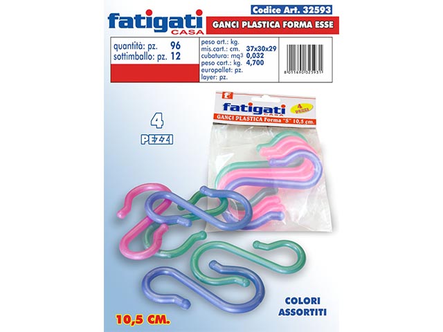 GANCI PLAST 4pz 10cm 32593