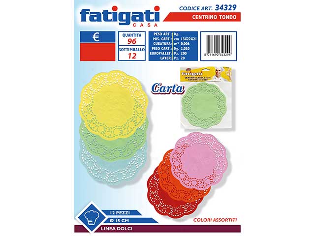 CENTRINO CARTA TONDO 12pz 15cm34329