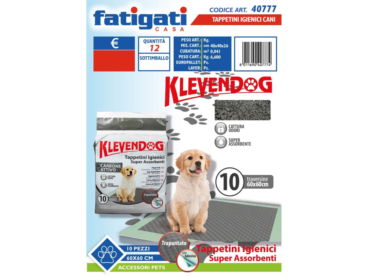 TAPPETINI IGIENICI PER CANI 60X60CM CA