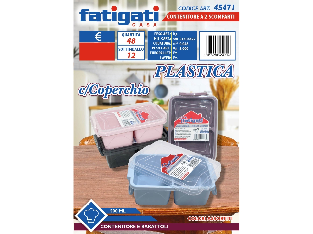 CONTENITORE 500ML C/2SCOMPARTI 45471