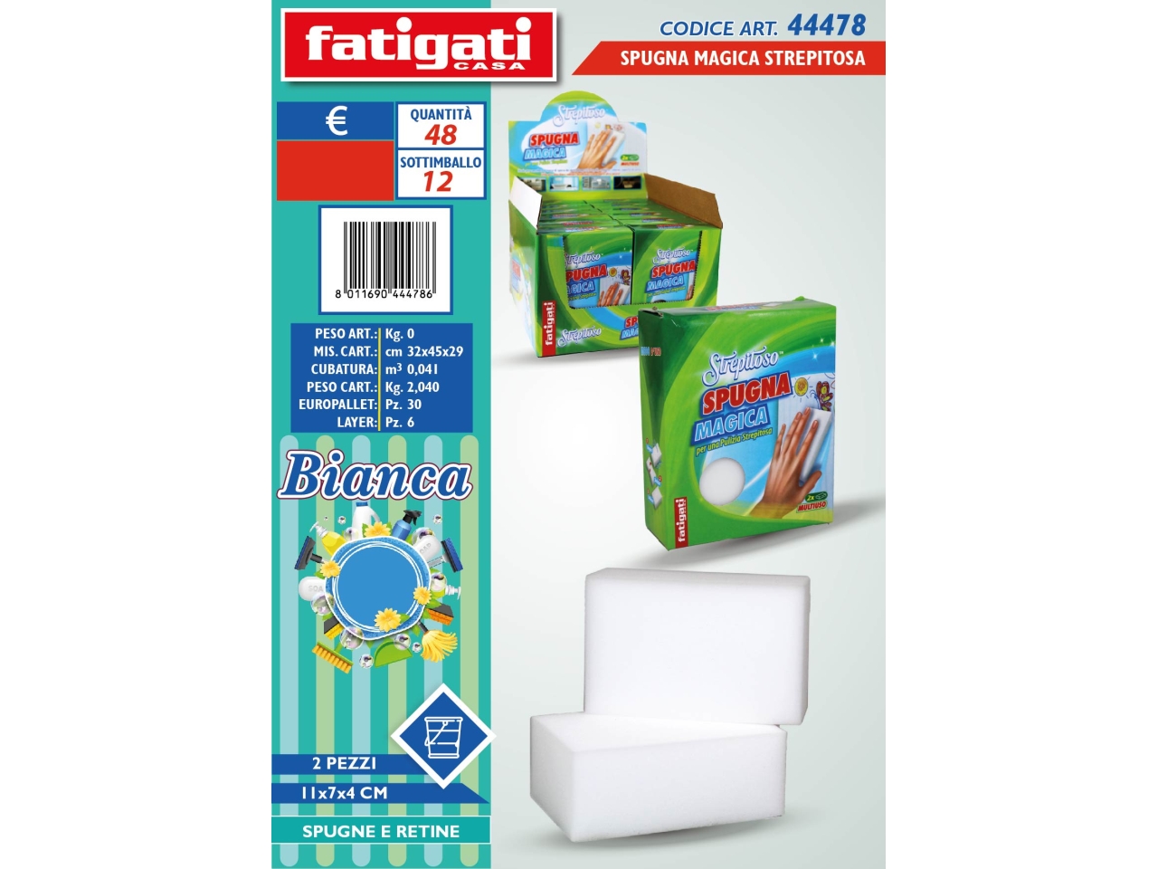 SPUGNA MAGICA 11X7X4 2PZ 44478 SPUGNA MAGICA 11X7X4 2PZ 44478
