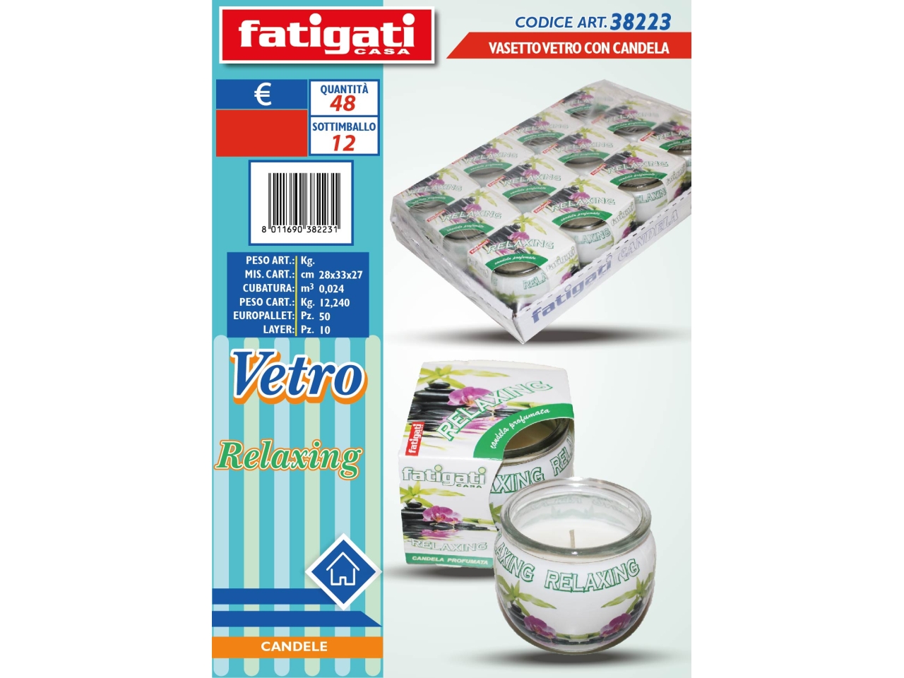 VASETTO VETRO C/CANDELA RELAXING 38223