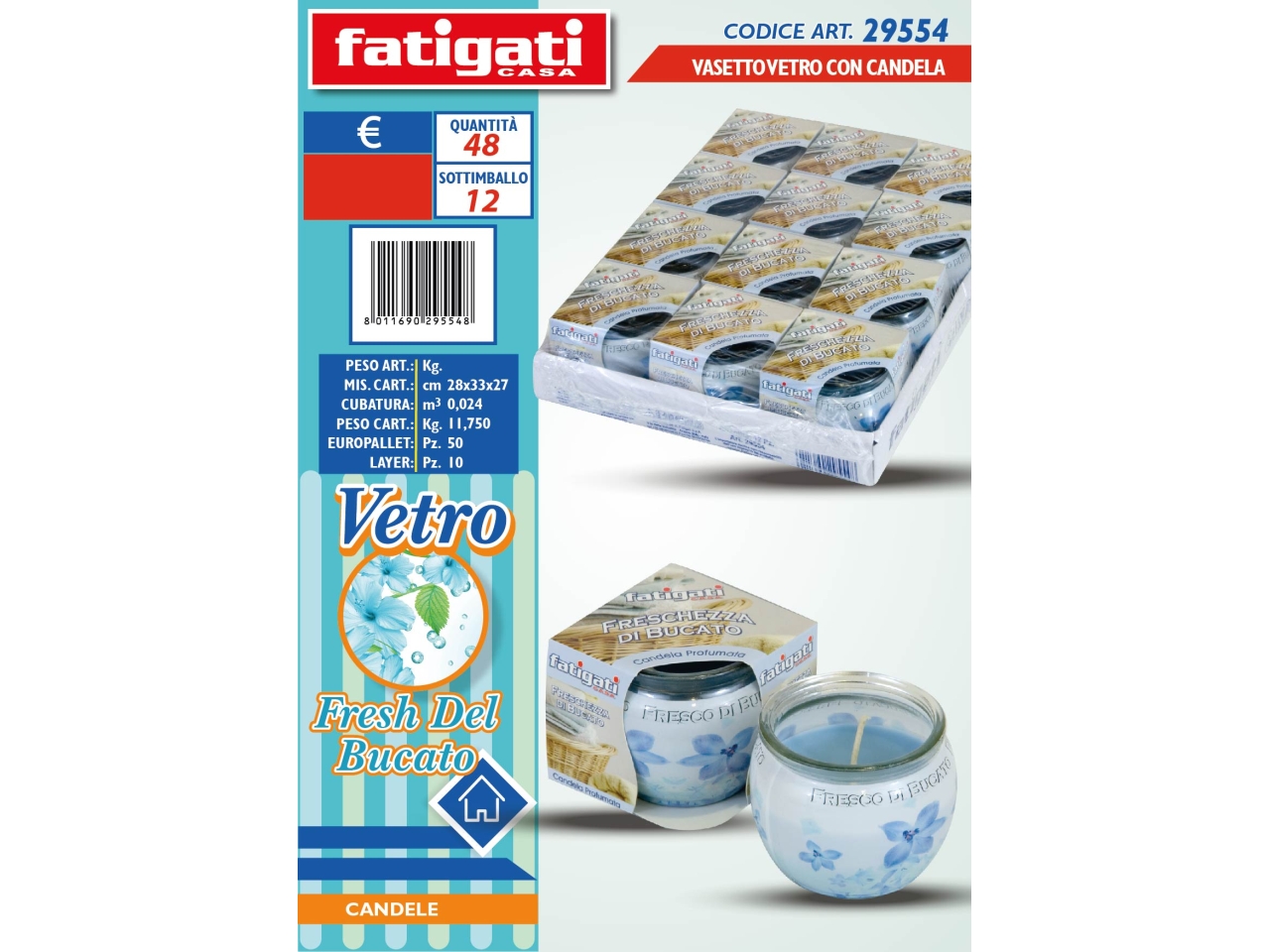 VASETTO VETRO C/CANDELA FRESH. 29554