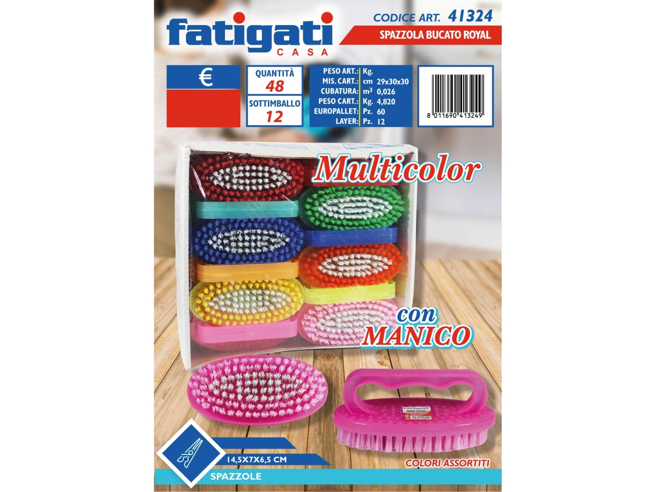 SPAZZOLA PER BUCATO C/MANICO M.COLOR