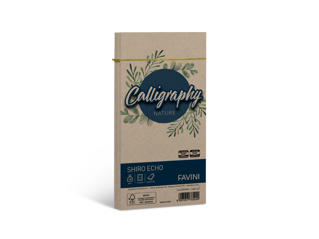 BUSTE 25pz CALLIGRAPHY SHIRO ECO LEGNO A57N904