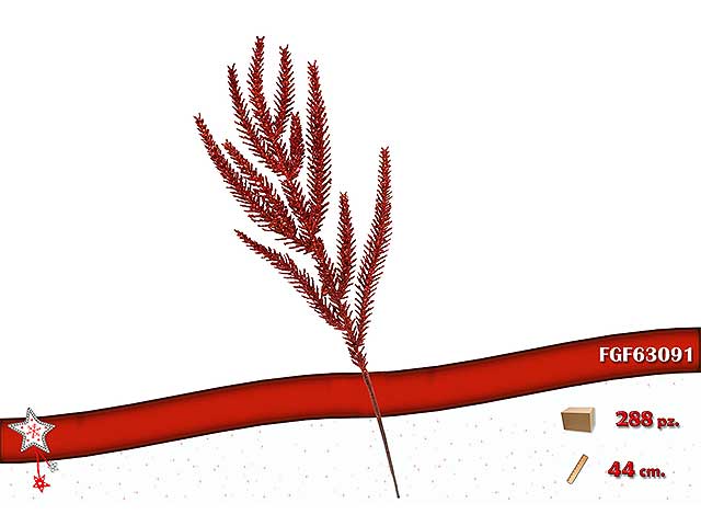 FIORE 44cm GLITTERATO ROSSO