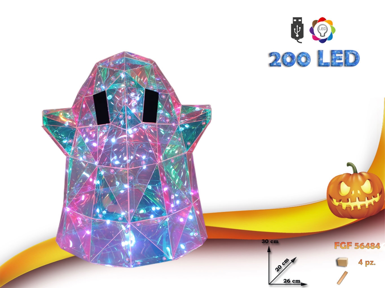 FANTASMA 200LED 26X20X30CM C/LUCE –