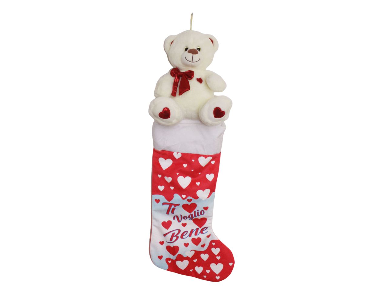 PELUCHE ORSO CON CALZE 50CM