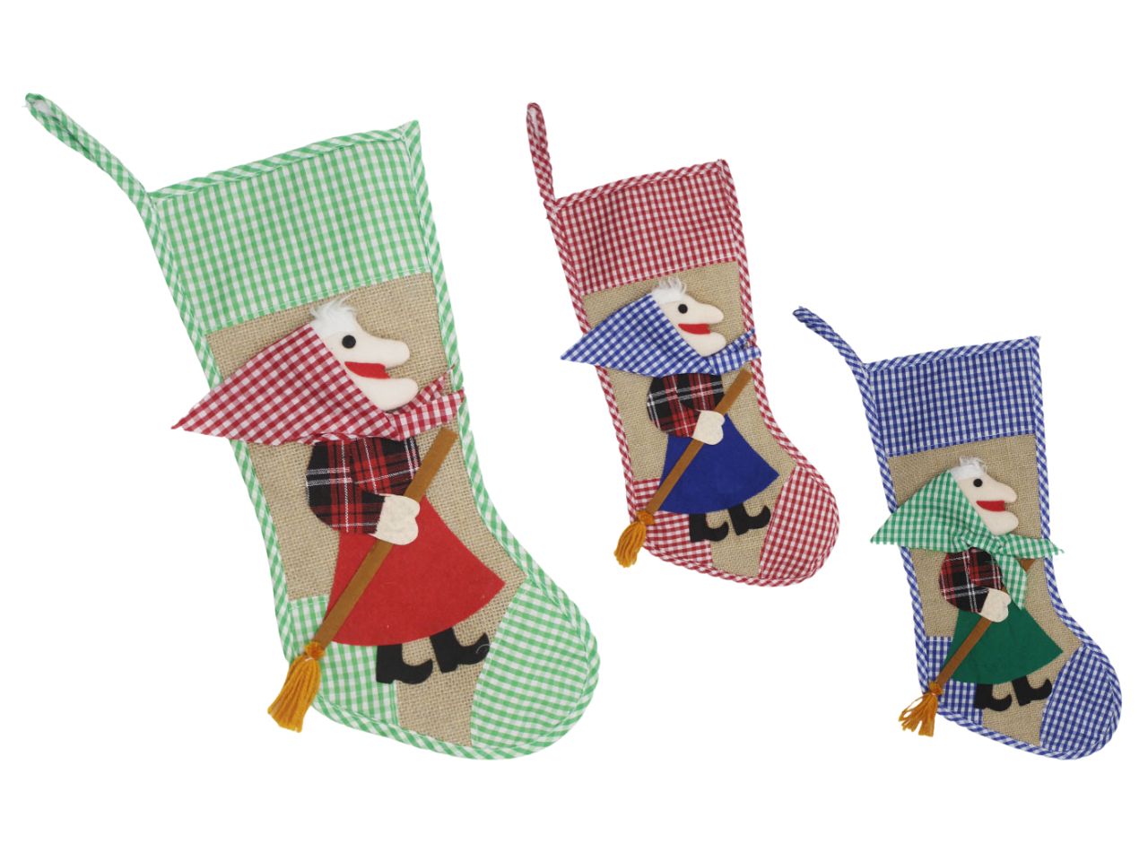 CALZA IN TESSUTO CON BEFANA 40CM ASS