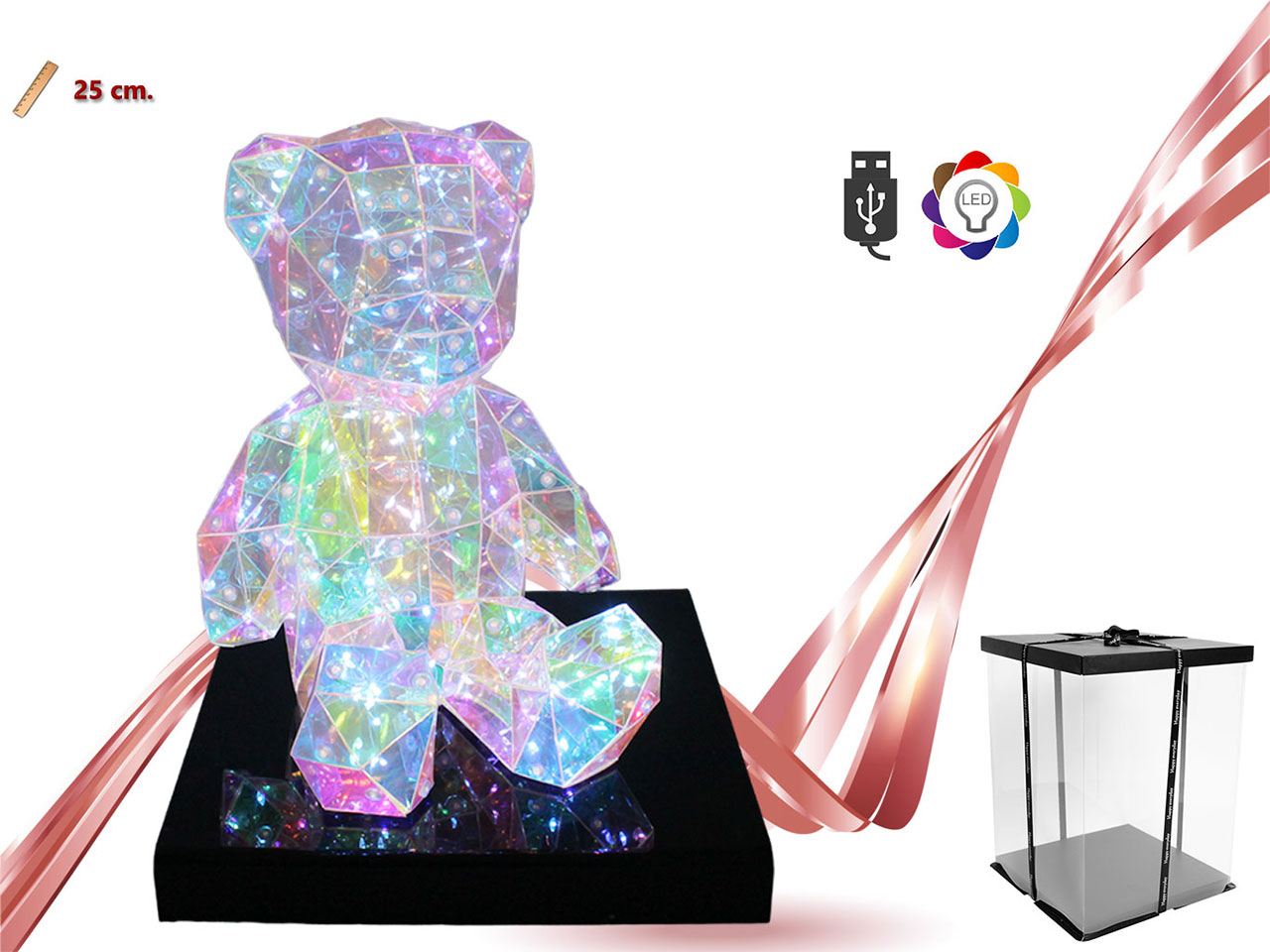 ORSO IN PVC LUMINOSO 25CM