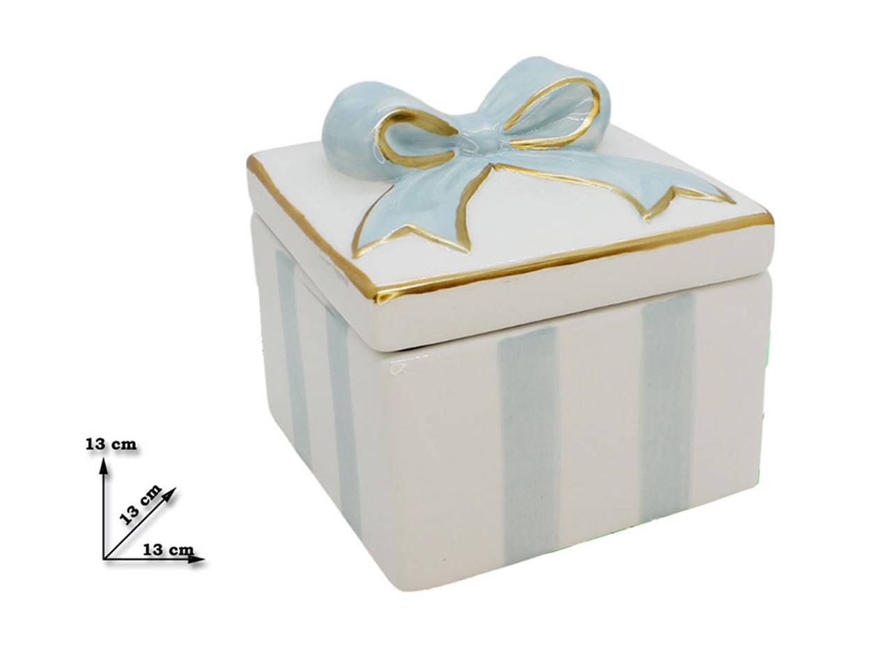 SCATOLA CERAM.C/FIOCCO 13X13X13CM