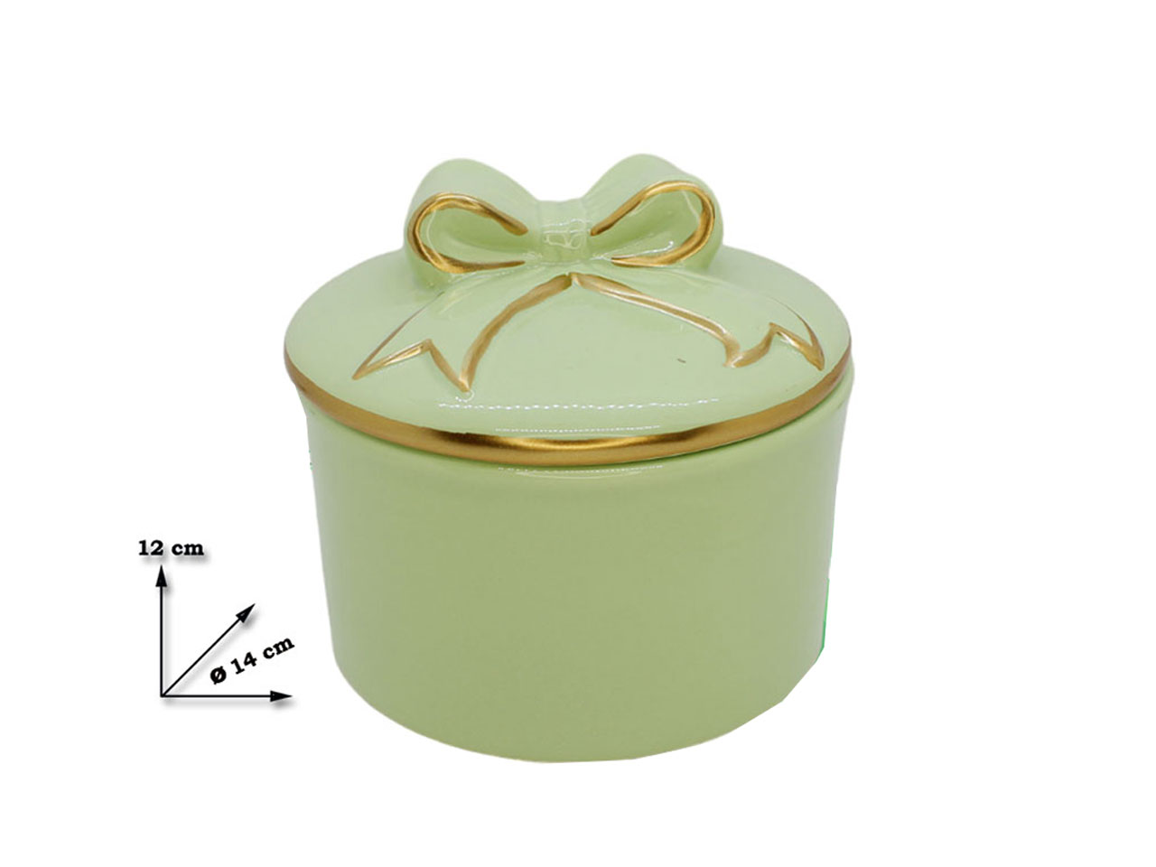 SCATOLA CERAM.C/FIOCCO 14X14X12CM