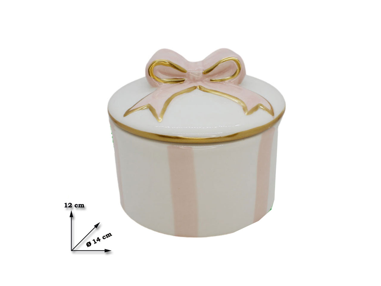 SCATOLA CERAM.C/FIOCCO 14X14X12CM