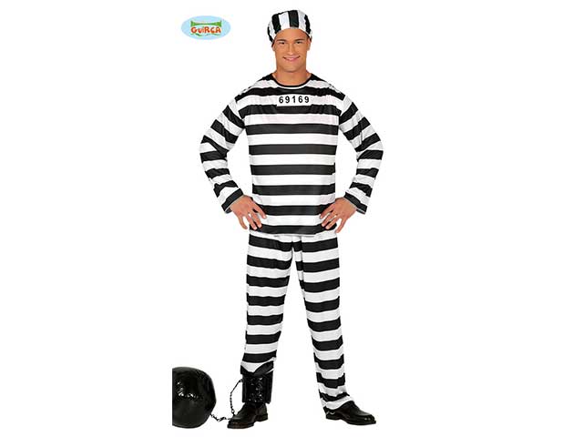 COSTUME DA DETENUTO DA ADULTO TAG 80029